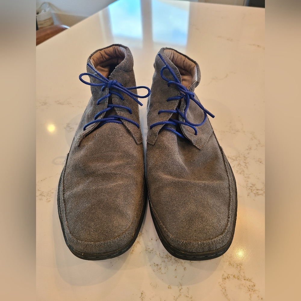 Grey suede ankle boots from Spring. Size 10
